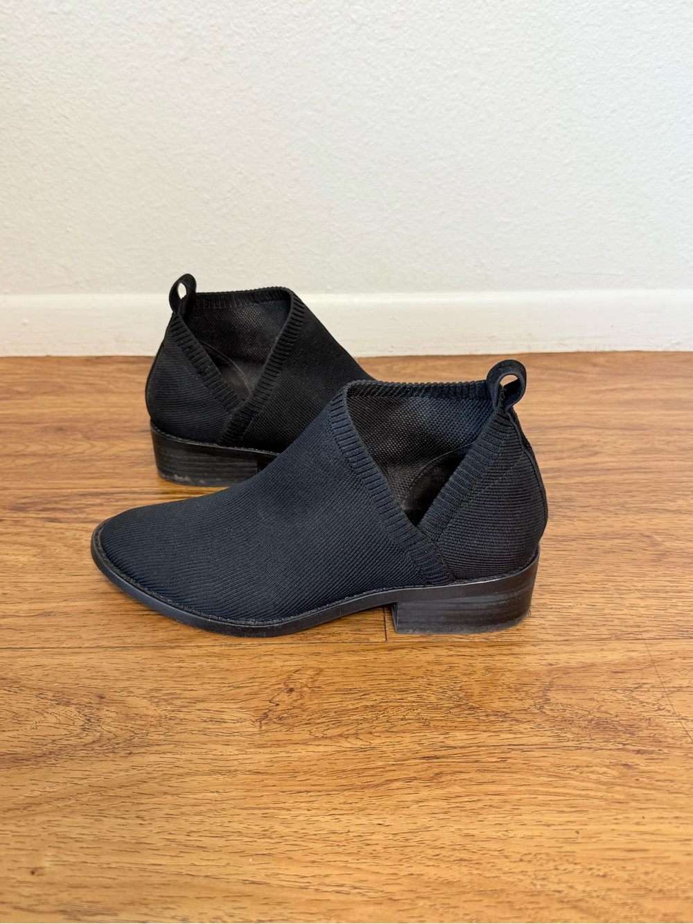 Eileen Fisher Davie Stretch Knit Booties Black Size 7